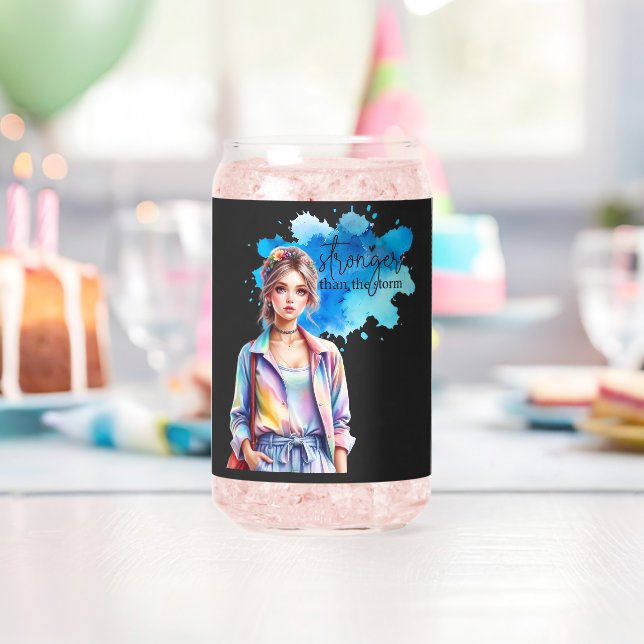 Vaso Con Forma De Lata Chica Inspiradora Gráfica  (Insitu (Cumpleaños))