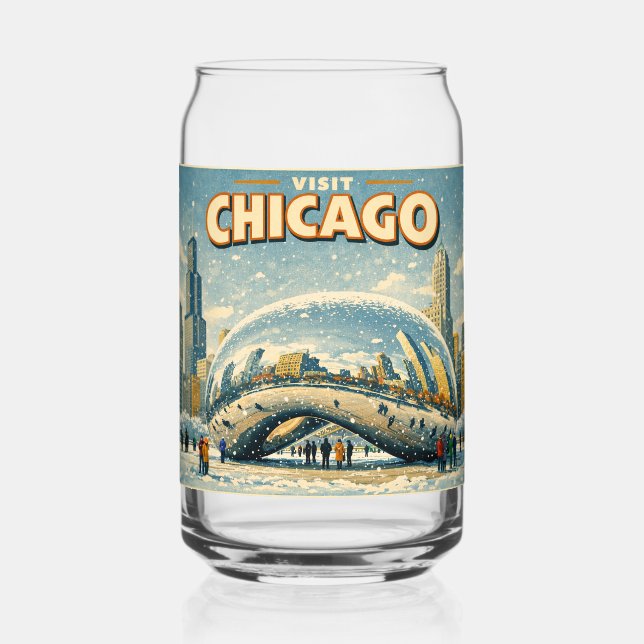 Vaso Con Forma De Lata Chicago Bean in Winter  (Reverso )