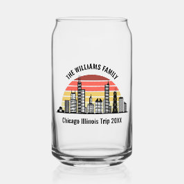 Vaso Con Forma De Lata Chicago Sunset Customized Trip Souvenir
