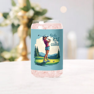 Vaso Con Forma De Lata Chicas gobiernan el Ilustracion de golf Retro