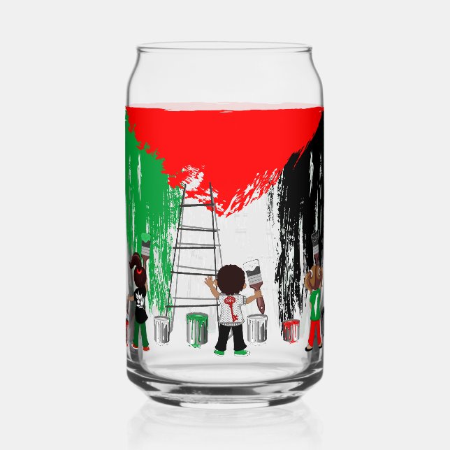 Vaso Con Forma De Lata Children of Gaza Painting Palestine Flag  (Anverso)