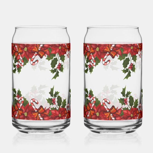 Vaso Con Forma De Lata Christmas Poinsettia: Festive Holiday (Anverso)