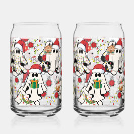 Vaso Con Forma De Lata Christmas Santa Ghost Glass Cups