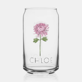 Vaso Con Forma De Lata CHRYSANTHEMUM Noviembre Nombre personalizado de la