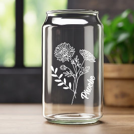 Vaso Con Forma De Lata Chrysanthemum W personalizado de la flor de nacimi