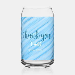 Vaso Con Forma De Lata Cielo azul gracias añadir nombre de la pareja fech