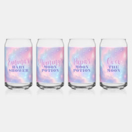 Vaso Con Forma De Lata Cielo Estrellado Cósmico Rosa Pastel Soñador Azul