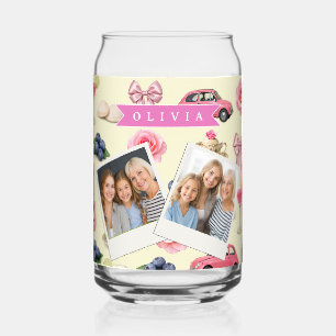 Vaso Con Forma De Lata Cinta personalizada para cóctel rosa de coqueta ad