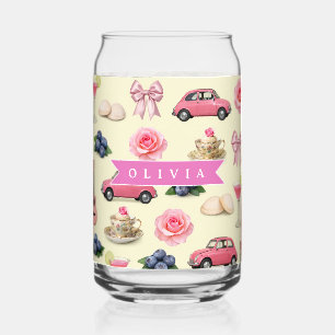 Vaso Con Forma De Lata Cinta personalizada para cóctel rosa de coqueta ad