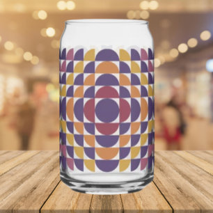 Vaso Con Forma De Lata Círculos geométricos retro pueden cristalizar   Me