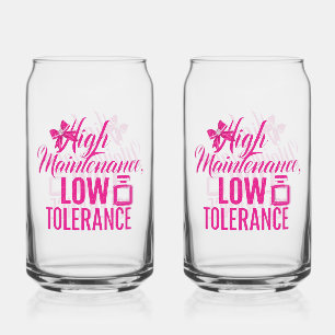 Vaso Con Forma De Lata Cita divertida de actitud femenina rosa