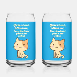 Vaso Con Forma De Lata Cita quiereme mimame y hazme feliz