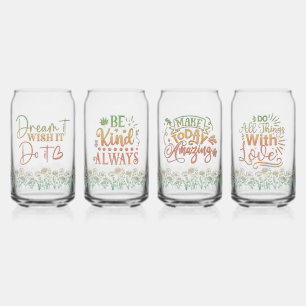 Vaso Con Forma De Lata Citas Motivadoras Las Flores Silvestres Set Can Gl