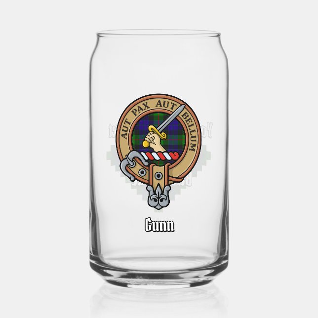Vaso Con Forma De Lata Clan Gunn Escudo por Tartán (Anverso)
