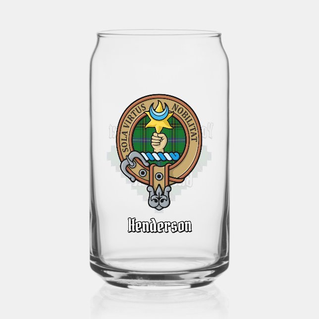 Vaso Con Forma De Lata Clan Henderson Escudo sobre Tartán (Anverso)