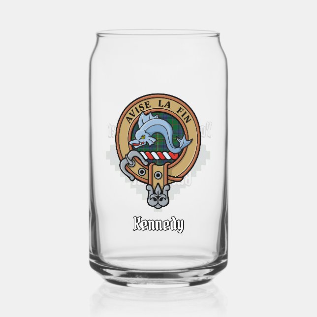 Vaso Con Forma De Lata Clan Kennedy Escudo sobre Tartán (Anverso)