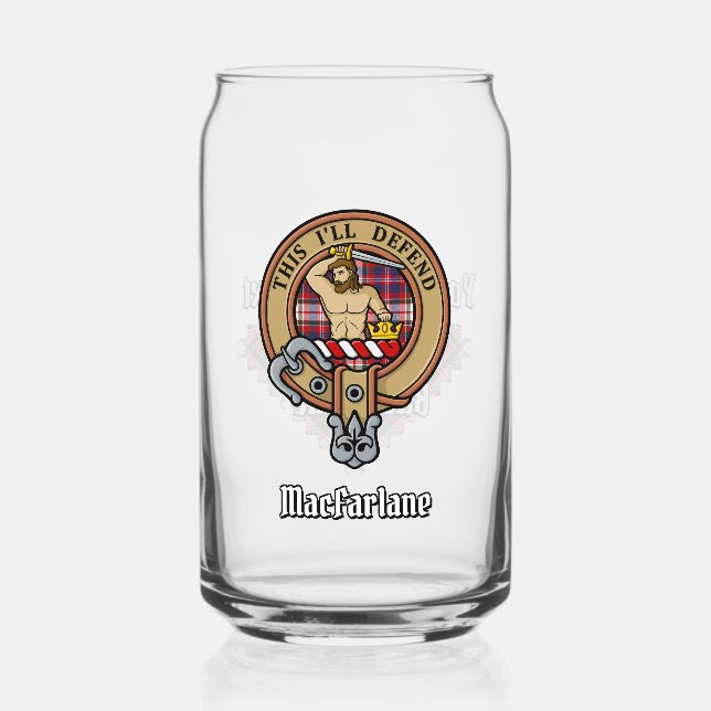 Vaso Con Forma De Lata Clan MacFarlane Escudo por Vestir Tartán (Anverso)