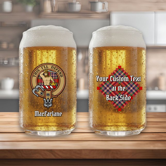 Vaso Con Forma De Lata Clan MacFarlane Escudo sobre Red Tartán (Subido por el creador)