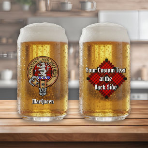 Vaso Con Forma De Lata Clan MacQueen Crest sobre Tartán