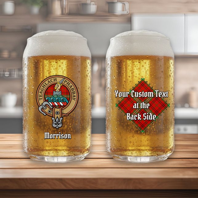 Vaso Con Forma De Lata Clan Morrison Escudo sobre Tartán Rojo (Subido por el creador)