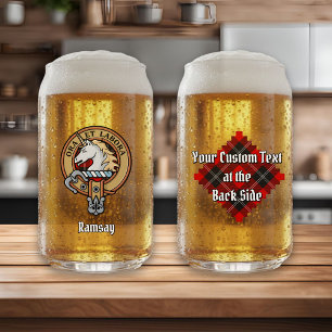 Vaso Con Forma De Lata Clan Ramsay Escudo sobre Tartán Rojo