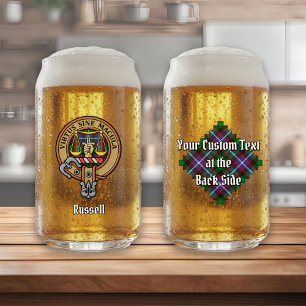 Vaso Con Forma De Lata Clan Russell Cresta sobre Tartán