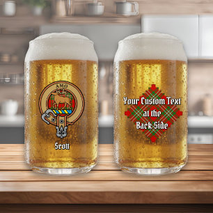 Vaso Con Forma De Lata Clan Scott Escudo sobre Red Tartán