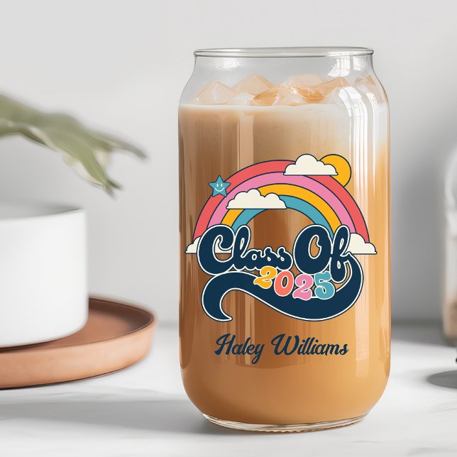 Vaso Con Forma De Lata Clase de 2025 Nombre personalizado de regalo para  (Class of 2025 Seniors Gift Personalized Name Can Glass
)