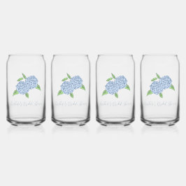 Vaso Con Forma De Lata Clásica lluvia de novia costera de Hortensia Azul