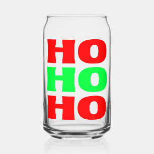 Vaso Con Forma De Lata Clásico Ho Ho Ho   Vaso de lata navideño festivo