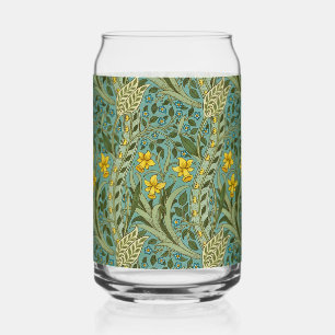Vaso Con Forma De Lata Clásico patrón floral de narciso de William Morris
