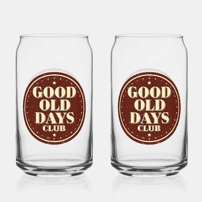 Vaso Con Forma De Lata Classic Brown Good Old Days Club Emblem (Anverso)