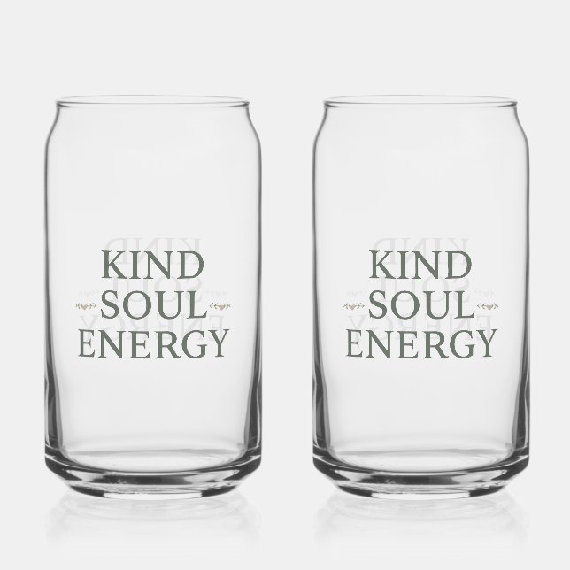 Vaso Con Forma De Lata Clean and Simple "Kind Soul Energy" (Anverso)