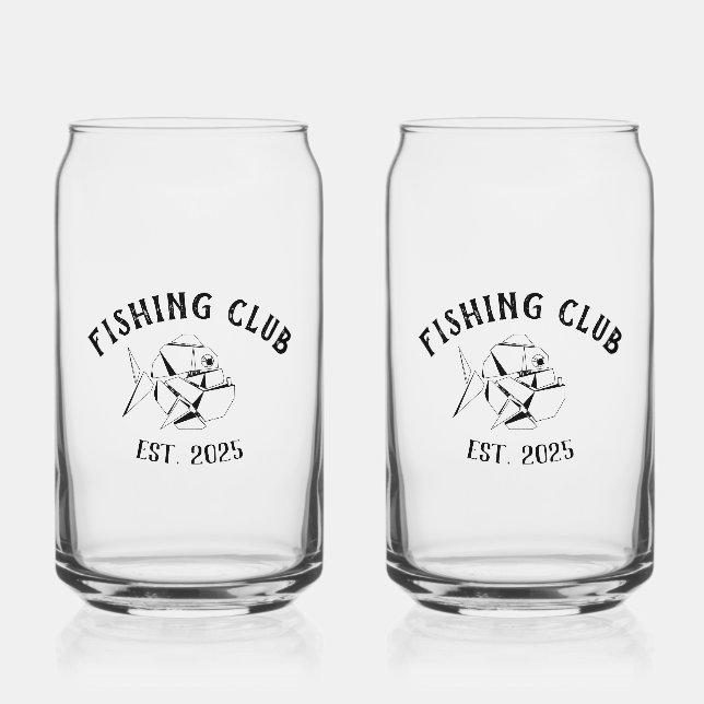 Vaso Con Forma De Lata Club de Pesca personalizado (Anverso)