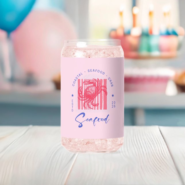 Vaso Con Forma De Lata Coastal Crab Pink (Insitu (Baby Shower))