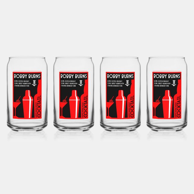 Vaso Con Forma De Lata Cóctel de whisky Bobby Burns escocés (Anverso)