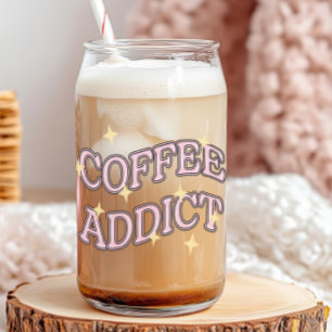 Vaso Con Forma De Lata Coffee Addict   Sparkly Retro