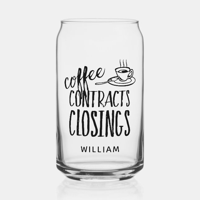 Vaso Con Forma De Lata Coffee Contracts Closings Real Estate Agent (Anverso)