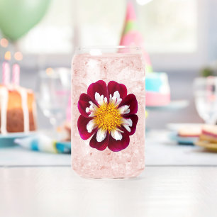 Vaso Con Forma De Lata Collarette Roja Dahlia Bloom
