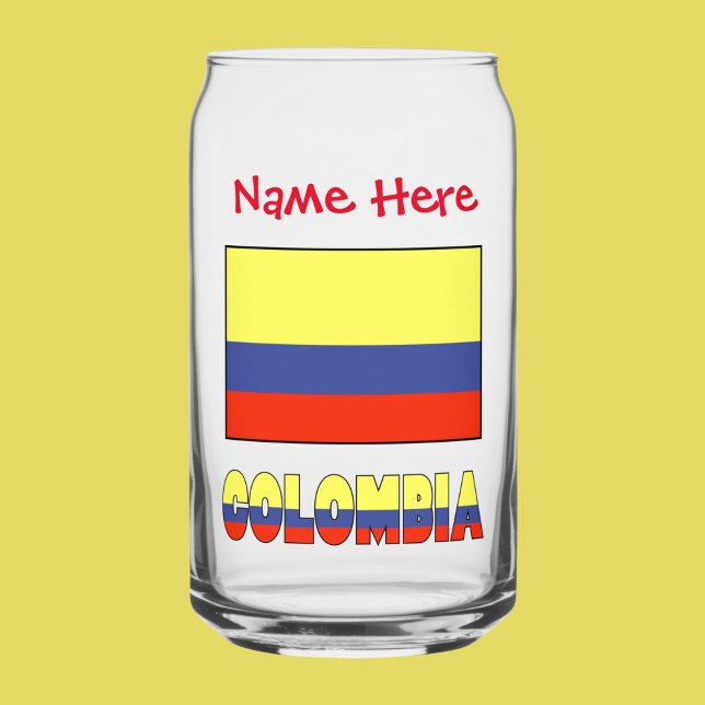 Vaso Con Forma De Lata Colombia y la bandera colombiana: Personalización  (Subido por el creador)