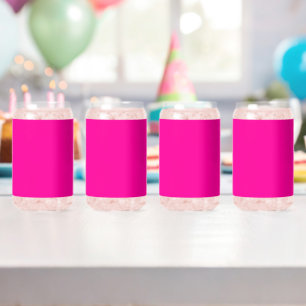 Vaso Con Forma De Lata Color sólido neón rosado