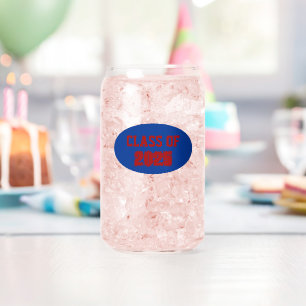Vaso Con Forma De Lata Colores escolares azul real y rojo Año de la promo