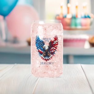 Vaso Con Forma De Lata Colores Patrióticos Personalizados América Águila