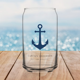Vaso Con Forma De Lata Colores Personalizados Ancla Capitán Personalizado