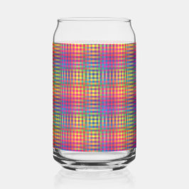 Vaso Con Forma De Lata Colorful Checker Abstract Pattern