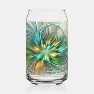 Vaso Con Forma De Lata Colorida Fantasía Moderna Abstracto Flor Fractal