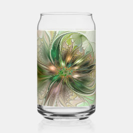 Vaso Con Forma De Lata Colorida Fantasía Moderna Resumen Flor Fractal