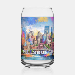 Vaso Con Forma De Lata Colorida línea aérea de Pittsburgh