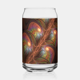 Vaso Con Forma De Lata Colorido Fluorescente Abstracto Trippy Marrón Frac