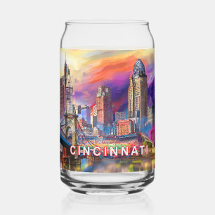 Vaso Con Forma De Lata Colorido Skyline Cincinnati